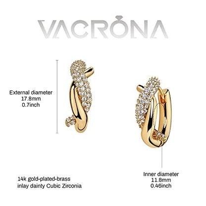 Cubic Zirconia Huggie Earrings 14k Gold Plated Tiny Earrings Small Huggie Hoop Earrings Simple Lightweight Hoops Gift for Women - color: S winding
