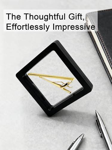 Gold Silver Black Tie Clips for Men, 2.36in Tie Bar & Pin with Gift Box | Solid Brass Protects Silk Ties. Men's Accessories ideal for Business, Wedding, Formal, Husband, Boyfriend, Father - style: Silver