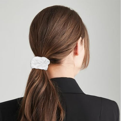 16 Pcs Satin White Scrunchies Bridesmaid Proposal Gifts Hair Ties Scrunchies for Women Girls Bachelorette Party Favors (white) - color: white