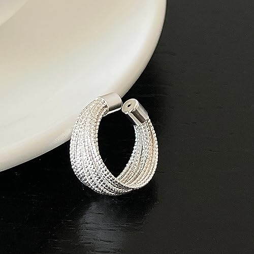 925 Sterling Silver Wide Band Ring Simple Handmade Hammered Chunky Statement Rings Adjustable Boho Thumb Ring for Women Men - color: Pattern 2