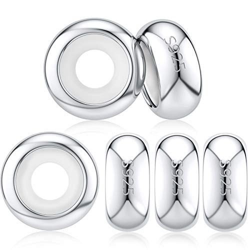 DALARAN Stopper Beads for Bracelets 925 Sterling Silver Clip Spacer Charm Bracelet Stoppers - style: 6Pcs Sliver Charm Stoppers