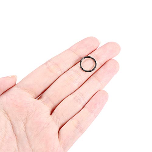 GAGABODY 2 Pcs Nose Rings 22G 20G 18G 16G 14G 12G 10G 8G Surgical Steel Piercing Rings for Nose Septum Cartilage Helix Tragus Conch Rook Daith Lobe from 5mm to 16mm Seamless Hoop Unisex Hinged Earrings - color: Black-Twisted