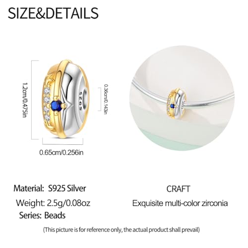 Charm for Bracelets and Necklaces Heart Cat Flower Boy 925 Sterling Silver Bead Birthday Jewelry Gift for Women - color: Gold Clip Charm