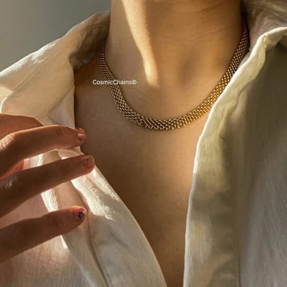 Chunky Chain Necklace for Women Men Bold Gold Statement Jewelry Trendy Layered Accessory - color: C-Chunky Gold Chain Necklace