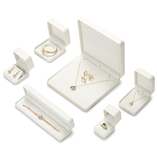 Oirlv Luxury Leather Jewelry Ring Box Engagement Ring Box Wedding Day Keepsake Box(Creamy-white) - color: Creamy-white, size: Ring Box