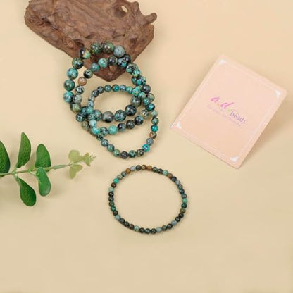 AD Beads Handmade Gemstone Stretch Elastic Bracelet Crystal Healing Reiki Nature's Beauty and Spiritual Essence Unisex (10mm, African Turquoise (Spiritual Growth)) - color: African Turquoise (Spiritual Growth), size: 10mm
