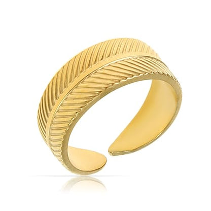 Made by Nami Stainless Steel Gold Adjustable Rings for Women Stackable Chunky Gold Rings for Women - color: Boho