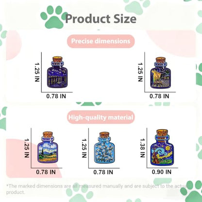 2/4/5/20pcs Funny Enamel Pins Bulk - Aesthetic Hard Enamel Lapel Pins Set, Art Brooches for Backpacks, Jackets, Hats, Bags, Lanyards, Cute Animal Pins for Adults, Kids, Women, Men - style: 5pcs Art Bottle