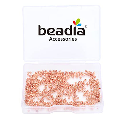 Rose Gold Plated Round Spacer Beads 2mm 600pcs for Jewelry Making Findings Non Tarnish - color: Rose Gold, size: 2mm
