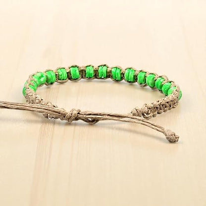 BlueRica Hemp Anklet with Puka Shell Beads - style: Lime Green