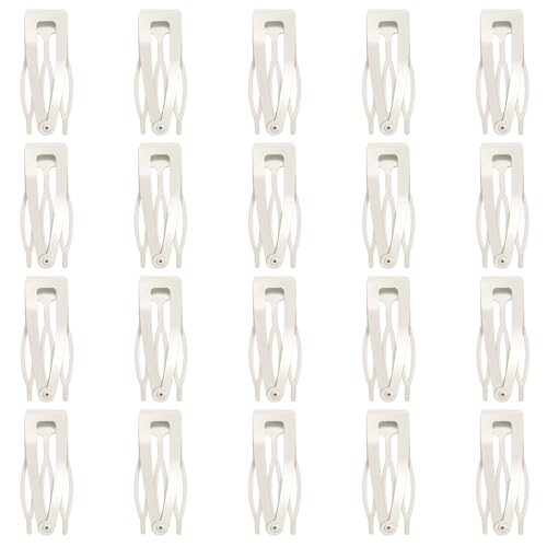 20 Pcs Snap Hair Clips for Women Snap Hair Barrettes Double Grip Hair Clips 3 Prong Clips for Hair Barrettes for Women Girls (Silver) - color: Silver