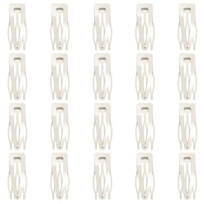 20 Pcs Snap Hair Clips for Women Snap Hair Barrettes Double Grip Hair Clips 3 Prong Clips for Hair Barrettes for Women Girls (Silver) - color: Silver