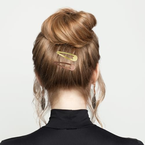 120 Pack 2 Inch Barrettes Women Metal Snap Hair Clips Accessories | Non - Slip Hairpins Barrettes for Kids Girls Teens ( 6 Colors x 20pcs ) - color: Brown Gold Beige