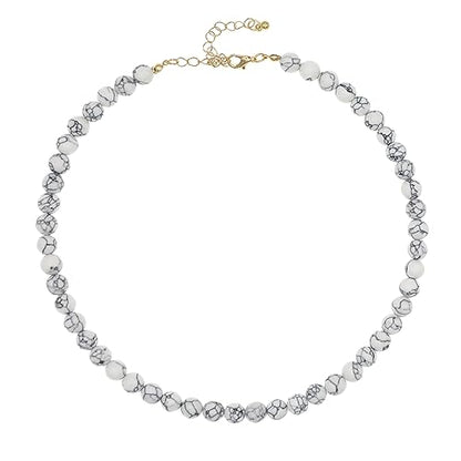 JNF Chunky Beaded Necklaces Women Large Big Ball Bead Choker Necklace Bold Statement Beads jewelry Gift - color: White