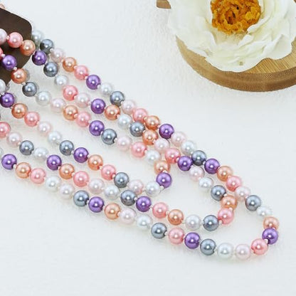 Pearl Necklaces for Women 60'' 70" Long Pearl Necklace 15.75'' Pearl Choker Necklace Chunky Bead Layered Faux Pearl Dangle Wedding Bridal 1920s Gatsby Christmas Costume Jewelry Gifts - color: Colorful2-60''