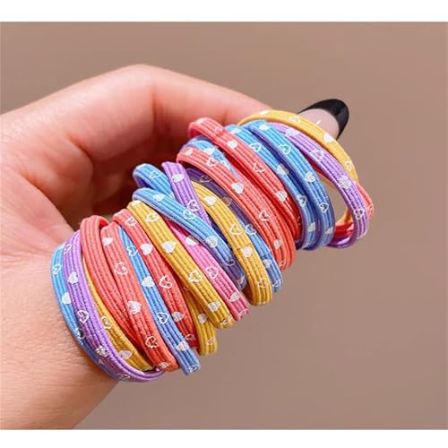 Colorful Hair Rings For Women High Flexibility Braided Ponytail Rings Sport Ready Mixed Hues Mixed Hair Elastics Set - color: strawberry