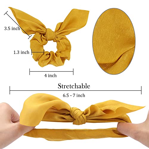 Jaciya Satin Silk Scrunchies - Women's Hair Ties for Ponytails, Thick Hair, and No Damage - color: Classic color