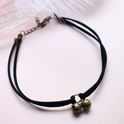 Nova&Aria Chokers Set For Women Heart Choker Necklaces Flower Pendant Velvet Cute Pink Turquoise Blue White Black Choker Necklace Christmas Colorful Lace Chokers - color: Black