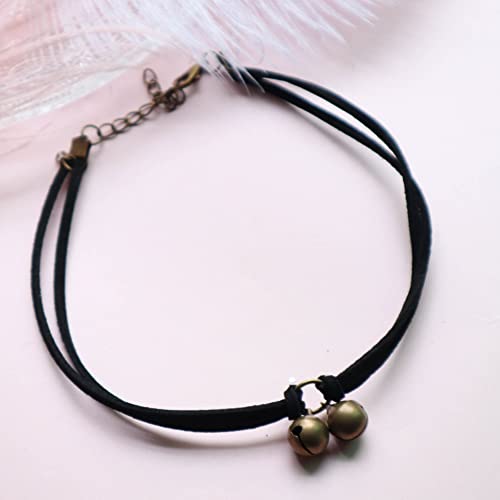 Nova&Aria Chokers Set For Women Heart Choker Necklaces Flower Pendant Velvet Cute Pink Turquoise Blue White Black Choker Necklace Christmas Colorful Lace Chokers - color: Black