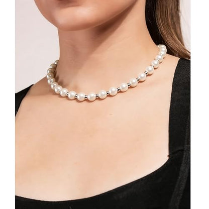 Long Pearl Necklaces for Women Cream White Faux Pearl Strand Layered Necklace Costume Jewelry - color: 3Pcs-Pearl Necklace Set