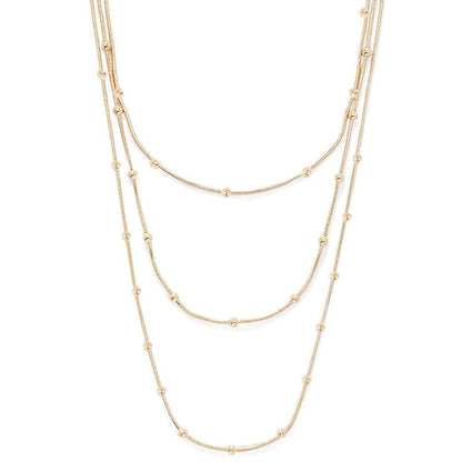 COLORFUL BLING Multilayer Choker Long Chain Tassel Pendant Necklace for Women Beads Necklace Long Bar Charm Chain Jewelry - color: I three beads
