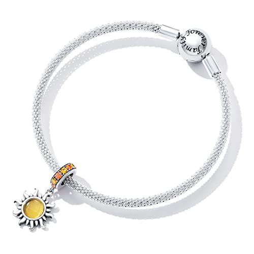 Animal Charms for Bracelets 925 Sterling Silver Bead Charms Bee Butterfly Fox Charm Fits Bracelets and Necklaces Cute Charms for Women - color: Sun