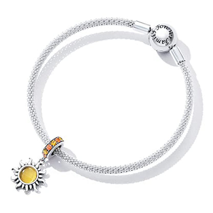 Animal Charms for Bracelets 925 Sterling Silver Bead Charms Bee Butterfly Fox Charm Fits Bracelets and Necklaces Cute Charms for Women - color: Sun