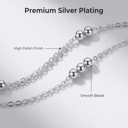 Layered Belly Waist Chain for Women - color: Silver