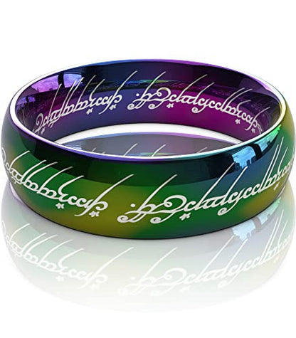 King Ring 6mm Rings Ver.2 – Magic Patern High Polished Stainless Steel Bands - color: Multi White