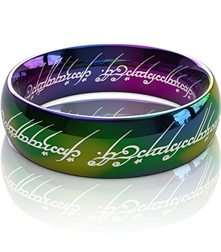 King Ring 6mm Rings Ver.2 – Magic Patern High Polished Stainless Steel Bands - color: Multi White