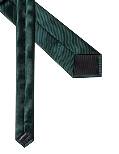 Solid Color Tie and Pocket Square with Tie Clip Lapel Pin Silk Formal Necktie Set Wedding Formal - color: Dark Green