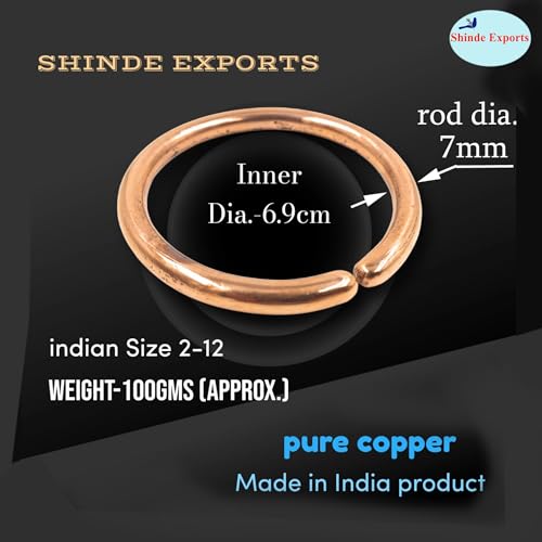 SHINDE EXPORTS pure copper bracelets cuf kada bangle for men and women - style: 100gms 2-12