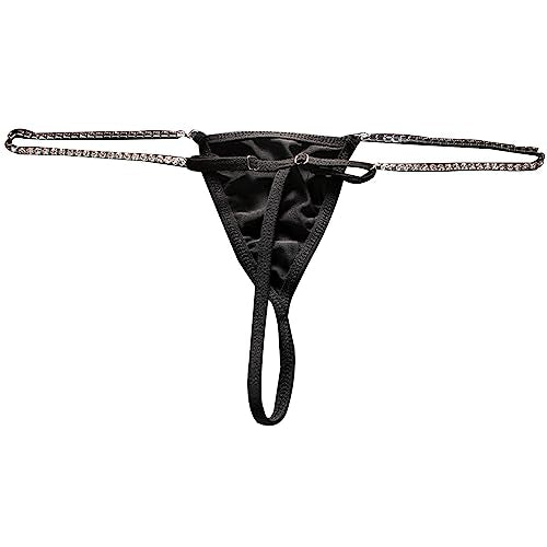 Rhinestone Waist Chain Thong Jewelry Summer Crystal Chain Thong Rhinestone Thong Panties Rave G String for Women - color: Silver