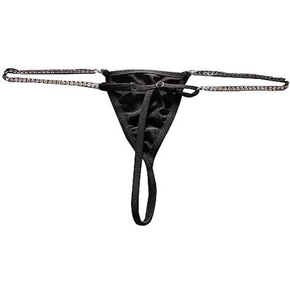 Rhinestone Waist Chain Thong Jewelry Summer Crystal Chain Thong Rhinestone Thong Panties Rave G String for Women - color: Silver