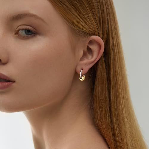 Gold Hoop Earrings for Women Summer Earrings Stainless Steel Hypoallergenic Earrings for Sensitive Ears Non Tarnish Hoops 4mm Hollow Tube Lightweight Earring Gifts for Women - style: 15mm Gold&Silver