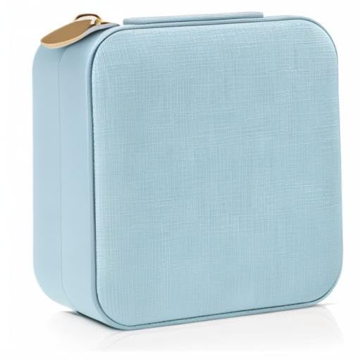 Vlando Small Travel Jewelry Box Organizer Display Case for Girls Women Gift Rings Earrings Necklaces Storage, Blue - color: Blue