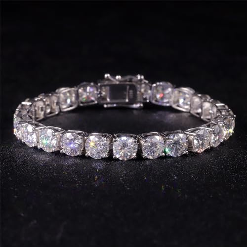 Gem's Beauty 925 Sterling Silver Tennis Bracelet Cubic Zirconia Silver Bracelets For Women 14k Gold Plated 6.5 inches-9 inches - color: 5MM, size: 8 inches