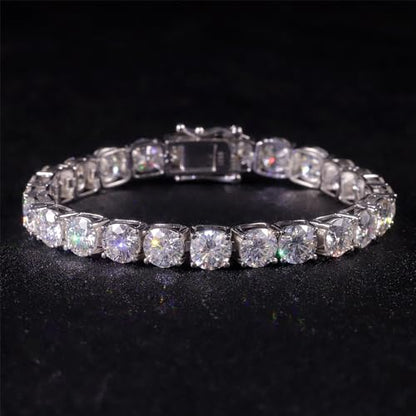 Gem's Beauty 925 Sterling Silver Tennis Bracelet Cubic Zirconia Silver Bracelets For Women 14k Gold Plated 6.5 inches-9 inches - color: 6MM, size: 8.5 inches