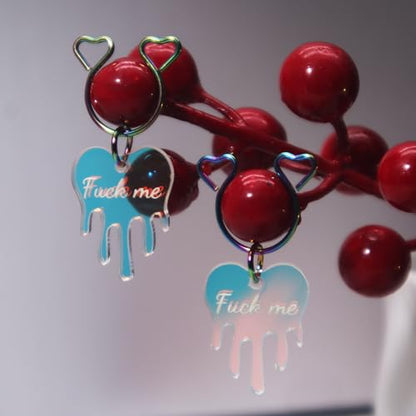 Fake Nipple Rings,Fake Nipple Piercings,Faux Nipple Piercing,Nipple Rings Non Piercing Jewelry - style: F..k Me