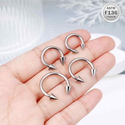Ruifan 20G 18G 16G 14G 12G Horseshoe Nose Ring Titanium Septum Rings Piercing Jewelry Cartilage Conch Helix Rook Lip Tragus Earring Hoop Eyebrow Retainer For Women Men 6mm 8mm 10mm 12mm 14mm 16mm 19mm - size: Spike: 12G - 16MM