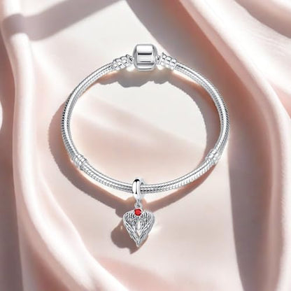 Guardian Angel Wing Dangle Charm 12 Birthstone Bead for European Bracelet Necklace - style: July