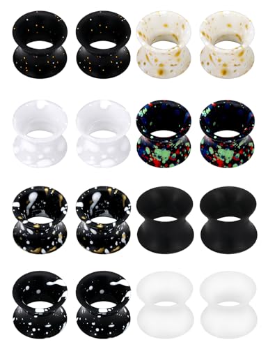 Jenxnjsjo 14g to 7/8in Ear Gauges Plugs Tunnels Taper Earrings Stretching Expander Kit Set for Women Men - color: 043: Silicone Double Flare Ⅲ, size: 2g (6mm)