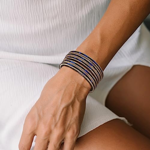 Long tiantian Boho Western Bracelets for Women Leather Wrap Bracelets Turquoise Bracelet Western Jewelry Country Concert Outfits - color: teen girl stuff(blue)