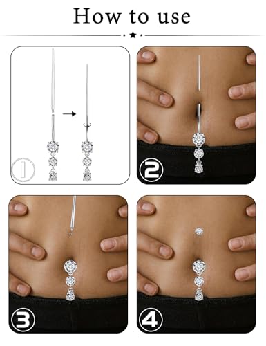 Internally Threaded Belly Button Rings Surgical Stee, Extra-Long & Short Simple Belly Rings, 14G Belly Piercing Jewelry,Navel Piercing Jewelry for Women Men 10mm 12mm 14mm 16mm - color: Gold internal thread Belly Button ring 16mm