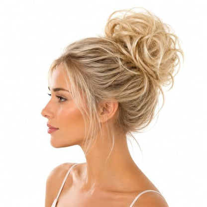 CAISHA Small Scrunchy Updo Hairpiece Ponytail Extensions Hair Tie Blond Mix G13C - color: blond mix #27T613 G13C