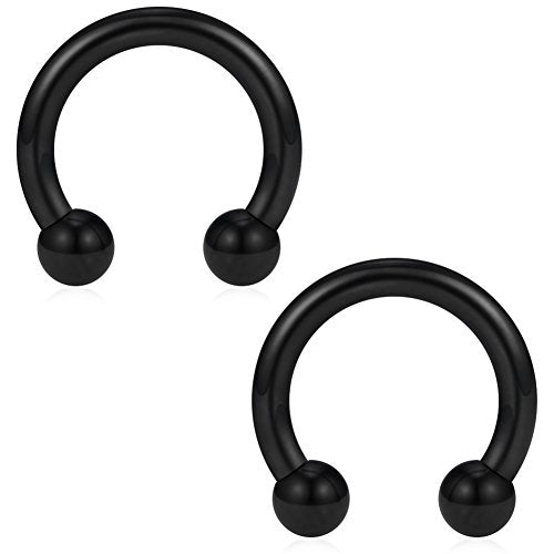 SCERRING 12PCS 10-14mm Stainless Steel Nose Horseshoe Hoop Rings Eyebrow Lip Ear Tragus Septum Piercing Hanger Retainer 16G 14G 12G - style: 12G - Inner Dia. 10mm