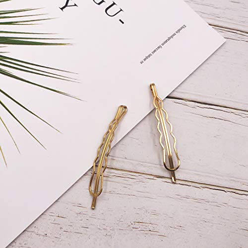 Messen Hair Pins Set Geometric Hair Clips Metal Hairpin Minimalist Hair Styling Jewelry Hair Clamps Accessories Barrettes Gold Bobby Pin for Girl Women (8 Pieces,Style 7)
