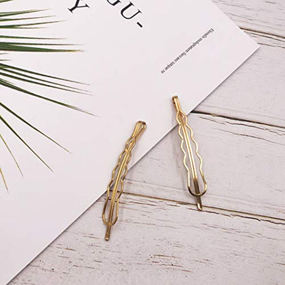 Messen Hair Pins Set Geometric Hair Clips Metal Hairpin Minimalist Hair Styling Jewelry Hair Clamps Accessories Barrettes Gold Bobby Pin for Girl Women (8 Pieces,Style 7)