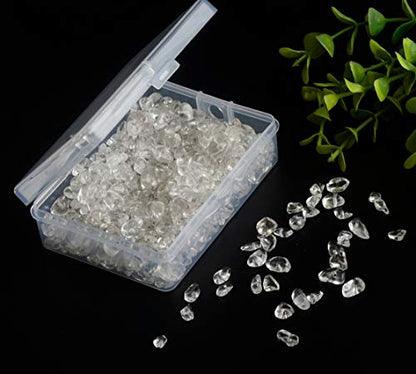 Natural Chip Stone Beads Crystal Quartz 5-8mm About 400 Pieces Irregular Gemstones Healing Crystal Loose Rocks Bead Hole Drilled DIY for Bracelet Jewelry Making Crafting (5-8mm, Clear Crystal Quartz) - color: Clear Crystal Quartz