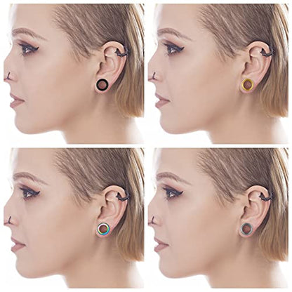 WBRWP Unisex Women 6pcs/8pcs-3pairs/4pairs Hollow Zircon Stainless Steel Screw Ear Plugs Tunnels with ZirconEar Plugs Tunnels - Ear Expander - Ear Gauges Stretcher Body Piercing 8g-5/8 - color: 4pairs(8pcs) Hollow Tunnels set